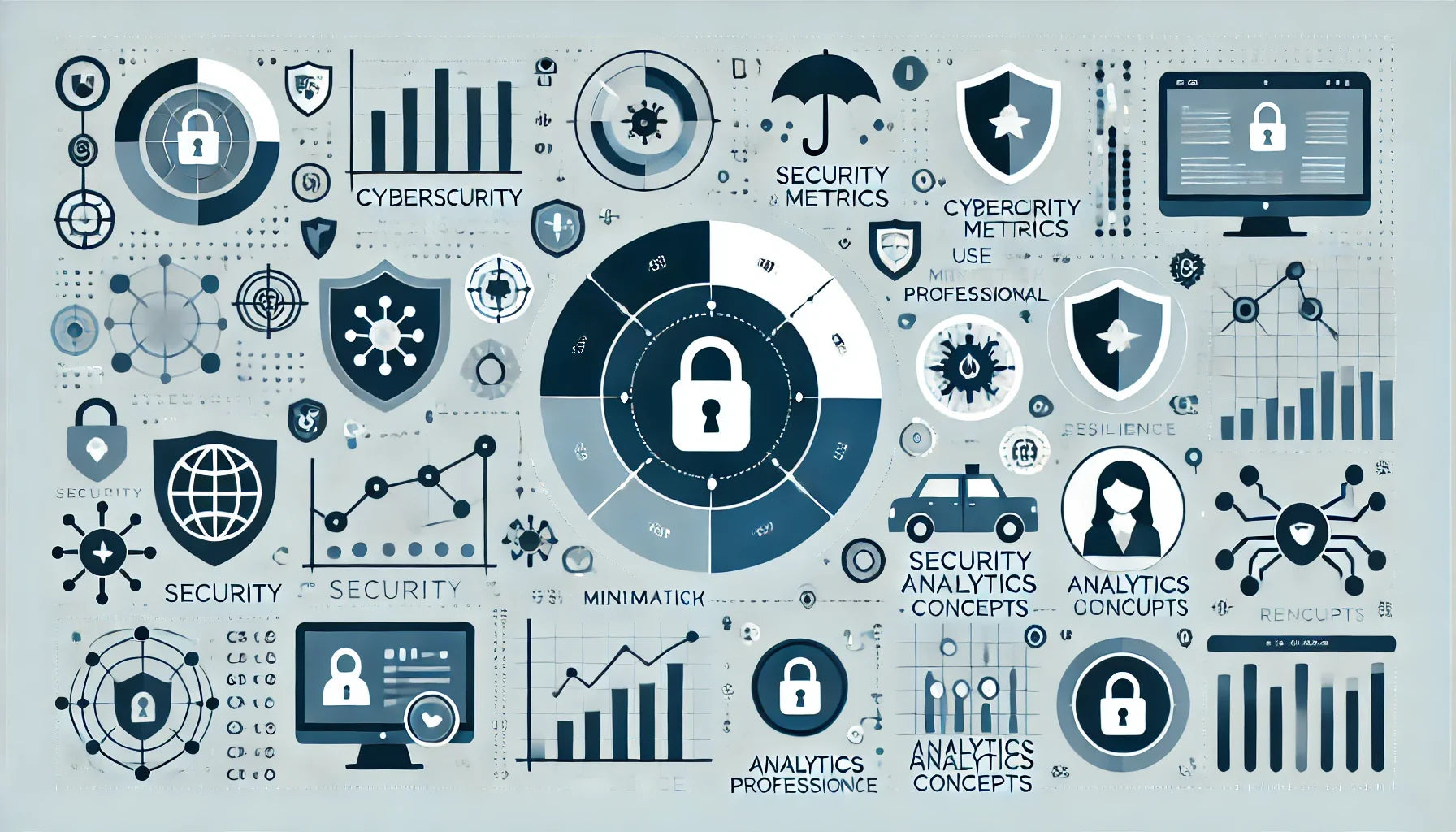 l graphic visually illustrating cybersecurity metrics and resilience concepts