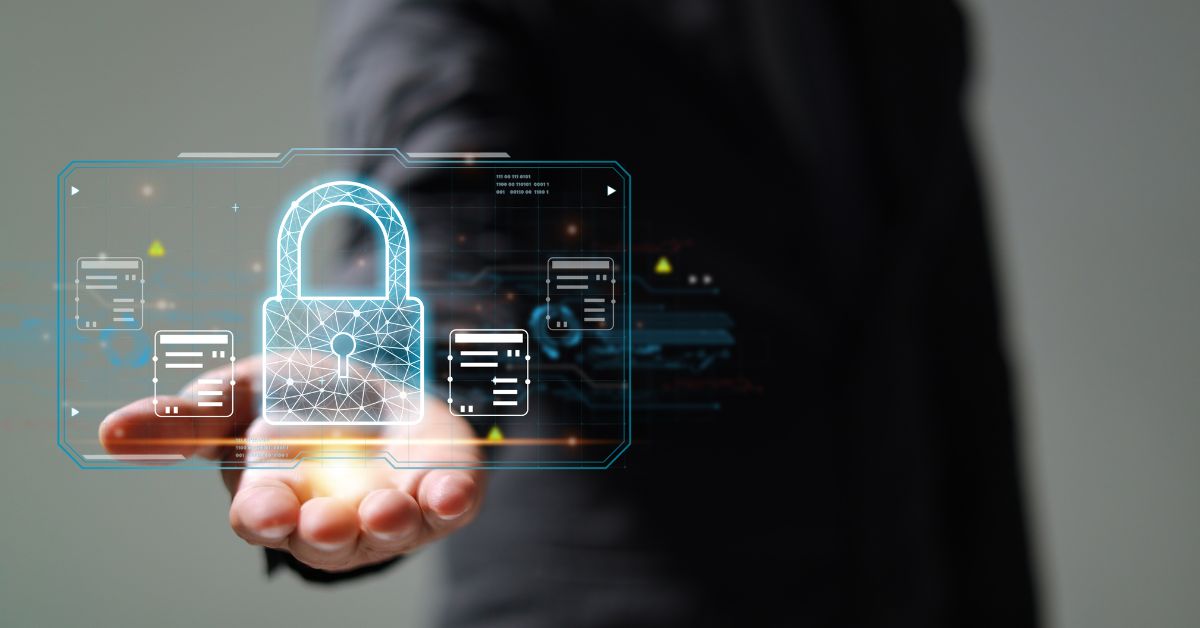 Protection network security safe your data concept. Digital crim